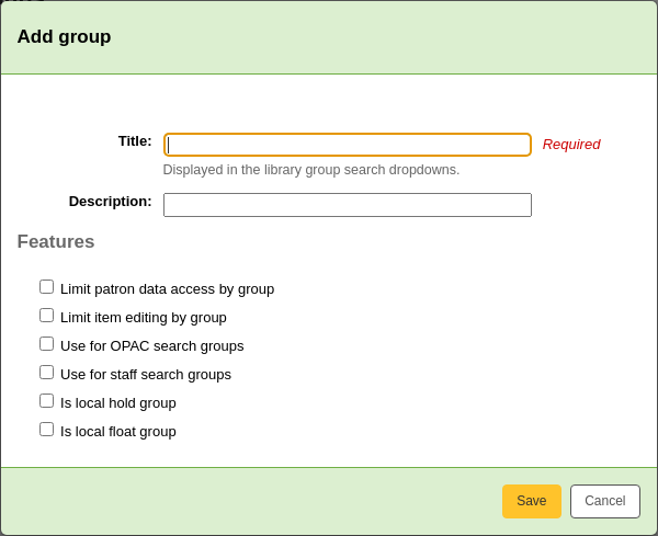 New library group form
