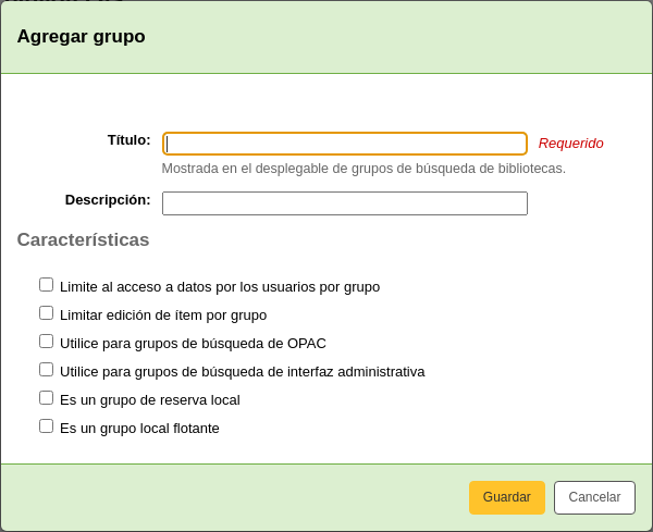 New library group form