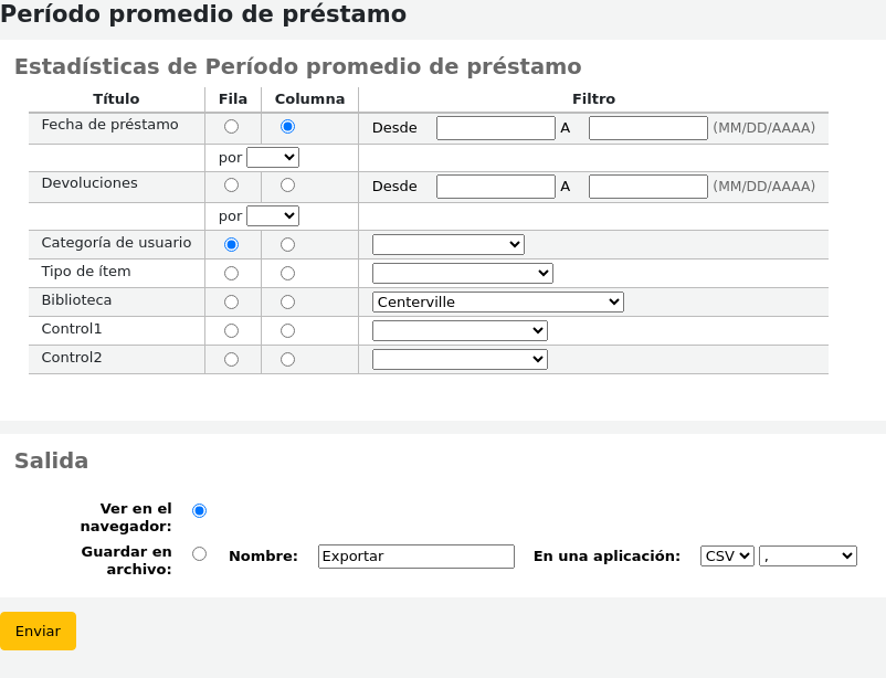 Wizard to generate report for average loan time, with options to select the report parameters (checkout date, patron category, item type...)
