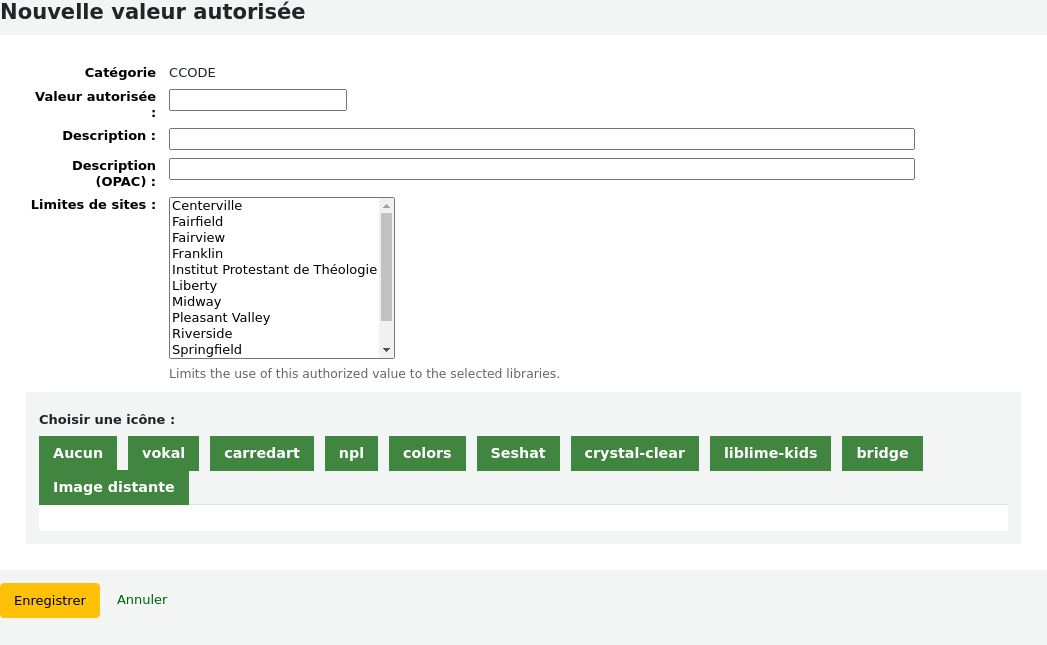 New authorized value form